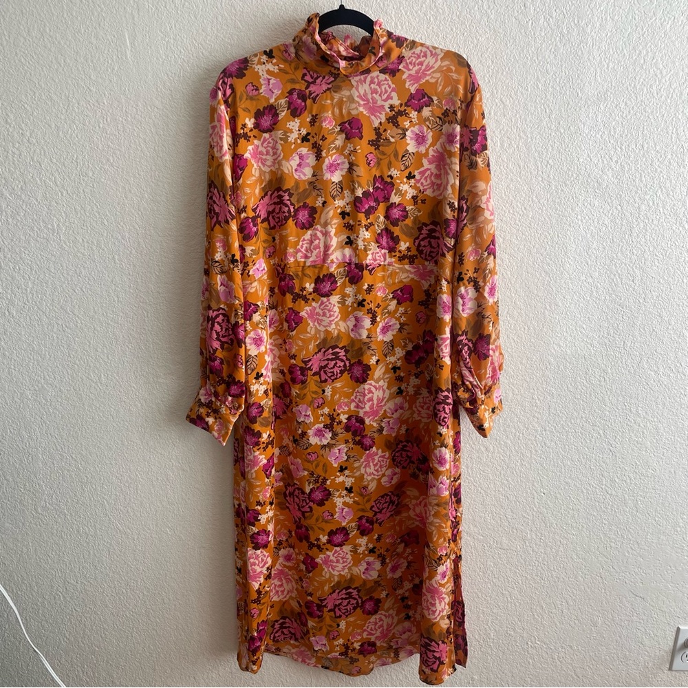 WHO WHAT WEAR Yellow Floral Dress XL